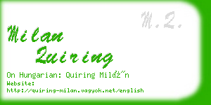 milan quiring business card